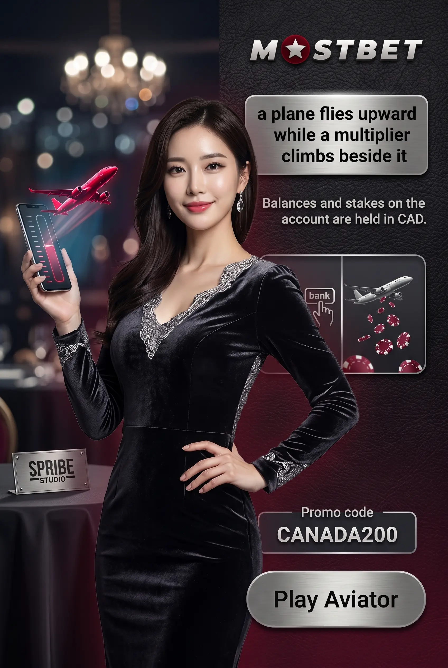 Aviator game by Spribe at Mostbet