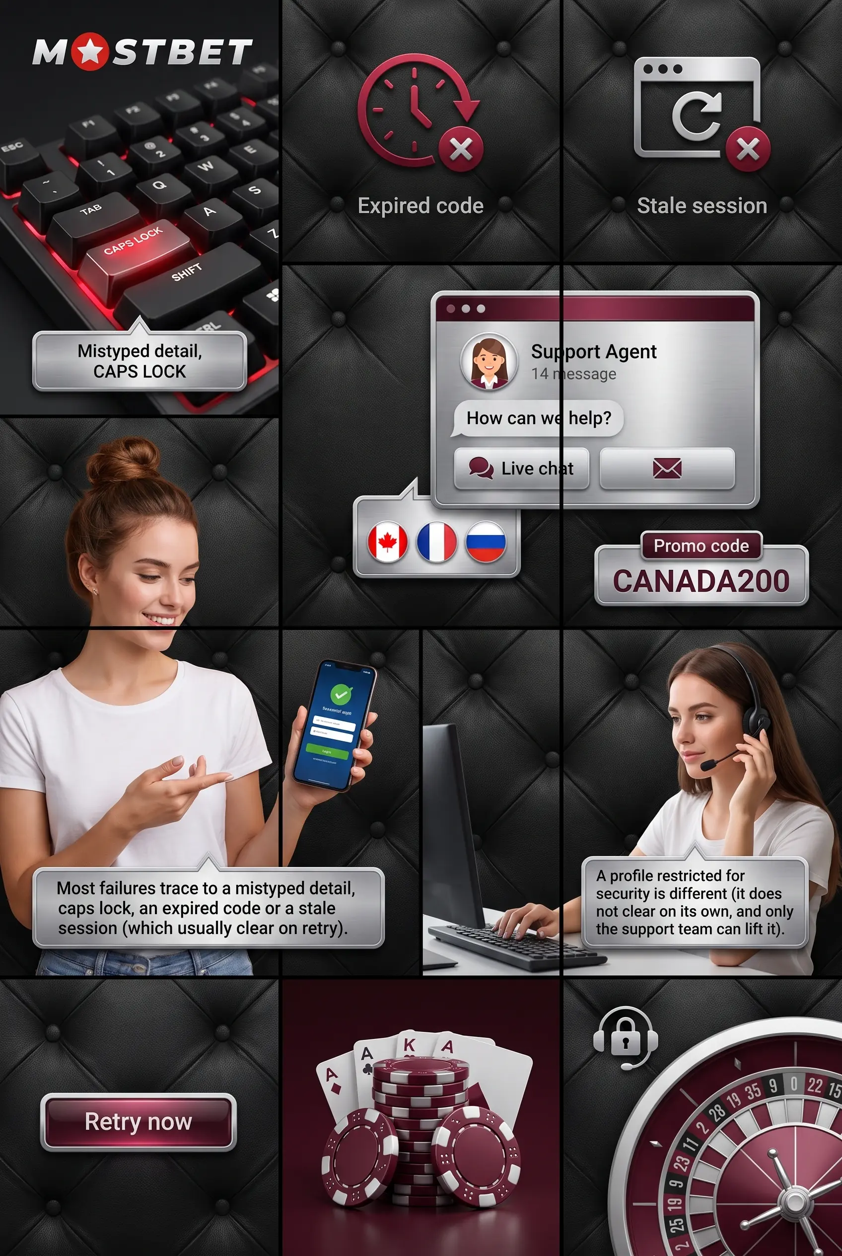 Mostbet login attempt failed reasons
