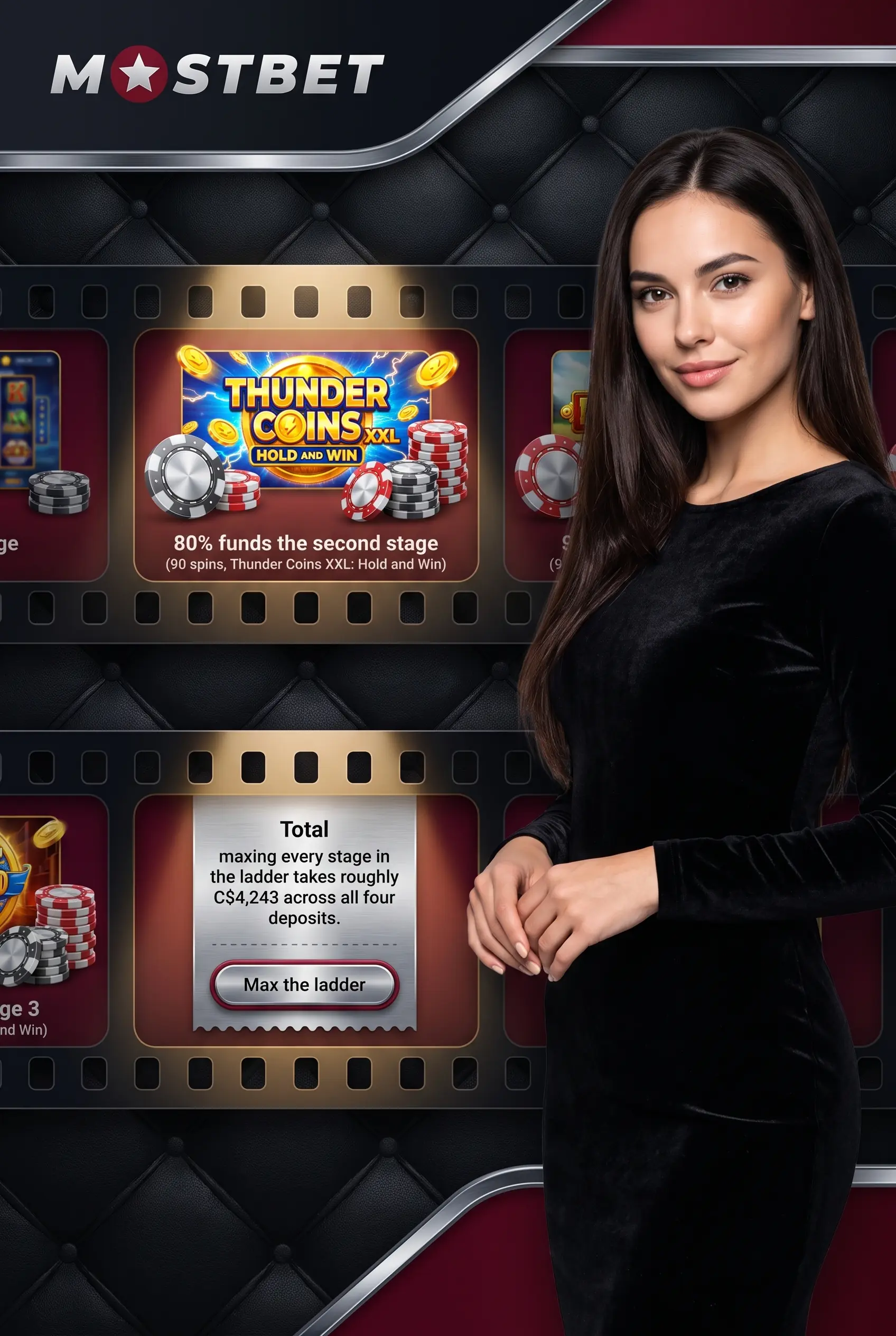 Deposits two to four bonus ladder
