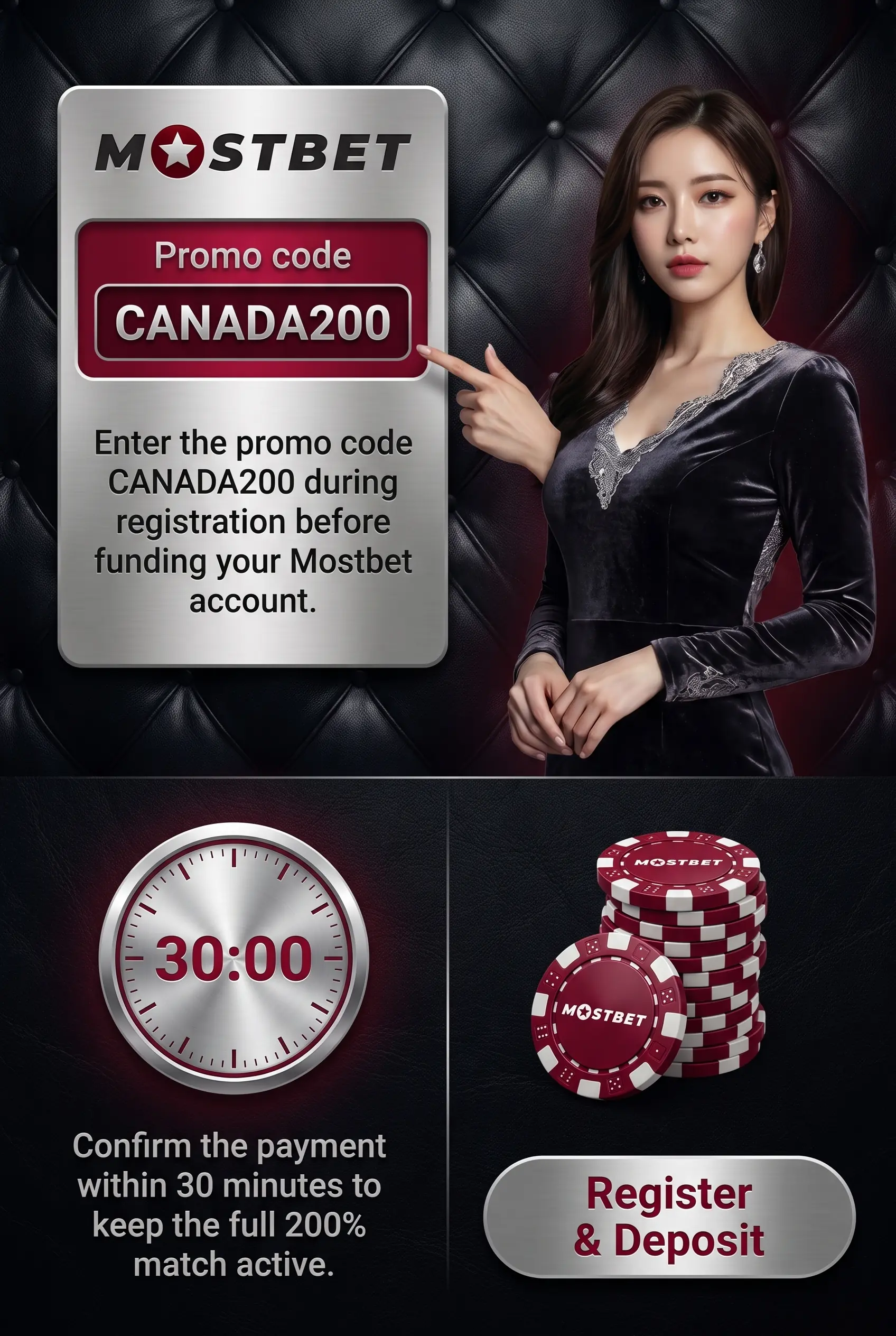 Where to enter the Mostbet promo code
